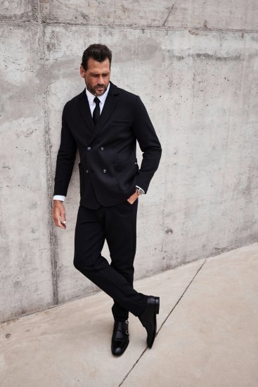 JP1880 Chino Jersey Trousers Flexnamic Black TALL - ΑΝΔΡΙΚΑ ΡΟΥΧΑ MT-6XLT - Μεγέθη TALL