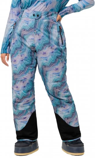 Ulla Popken Functional Ski Trousers Waterproof Shaped Knees Velcro Closure Mineral Blue - Τζιν & Παντελόνια για Γυναίκες σε Μεγάλες Μεγέθη – Plus Size - 