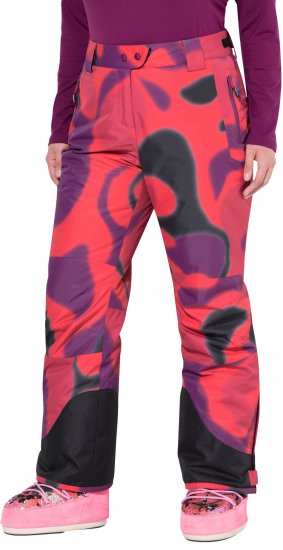 Ulla Popken Hyprar Ski Pants Waterproof Velcro Closure Shaped Knees Berry Pink - Τζιν & Παντελόνια για Γυναίκες σε Μεγάλες Μεγέθη – Plus Size - 