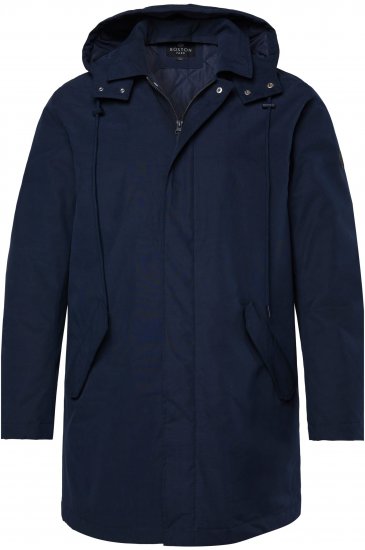 Boston Park 844403 Parka with Hood Navy - Μπουφάν - Aνδρικά μπουφαν μεγάλα μεγέθη