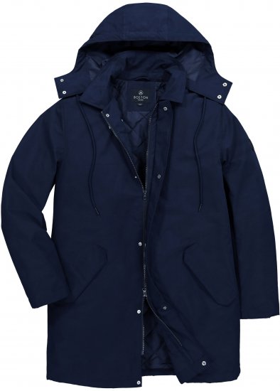 Boston Park 844403 Parka with Hood Navy - Μπουφάν - Aνδρικά μπουφαν μεγάλα μεγέθη