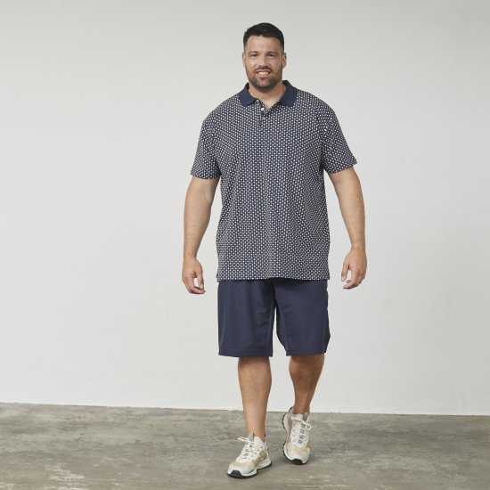 North Latitude 61134 Πόλο Jersey με Ολόσωμο Τύπωμα Ναυτικό Μπλε - Πόλο μπλουζάκια - Aνδρικά μπλουζακια πολο μεγάλα μεγέθη