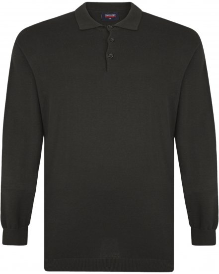Espionage KW058 Knit Polo Jumper Black - Πόλο μπλουζάκια - Aνδρικά μπλουζακια πολο μεγάλα μεγέθη