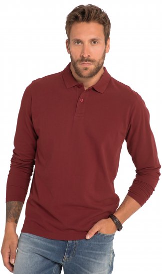 JP1880 Polo Shirt Long Sleeve Piqué Red - Πόλο μπλουζάκια - Aνδρικά μπλουζακια πολο μεγάλα μεγέθη