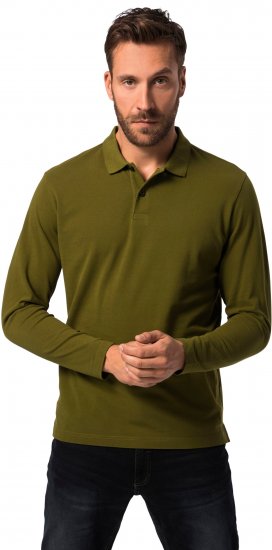 JP1880 Polo Shirt Basic Long Sleeve Pique Moss Green - Πόλο μπλουζάκια - Aνδρικά μπλουζακια πολο μεγάλα μεγέθη