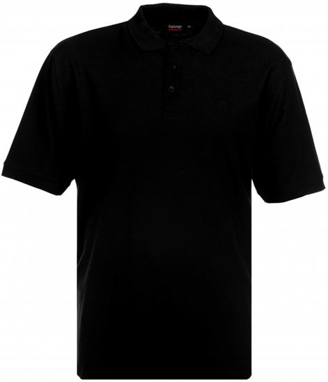 Espionage P074 Short Sleeve Polo Black - Πόλο μπλουζάκια - Aνδρικά μπλουζακια πολο μεγάλα μεγέθη