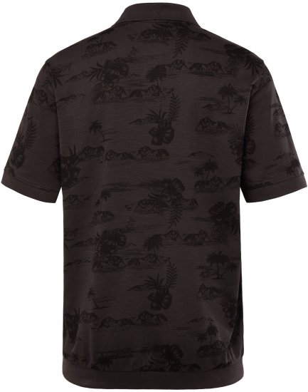JP1880 Pique with All-over Print Polo Shirt TALL Black - TALL Πόλο μπλουζάκια - Πόλο μπλουζάκια TALL