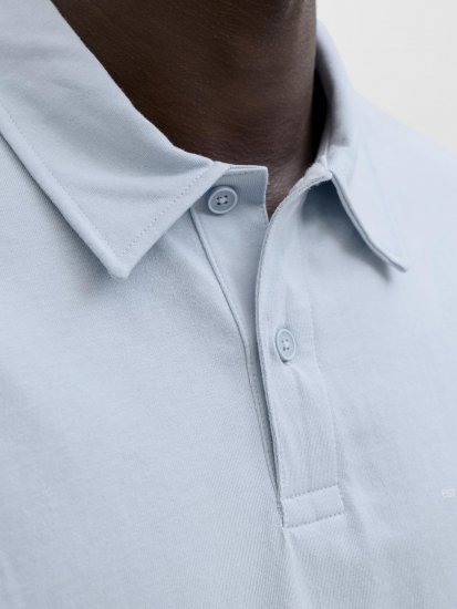 Jack & Jones Brandon Short Sleeve Polo Blue - Πόλο μπλουζάκια - Aνδρικά μπλουζακια πολο μεγάλα μεγέθη