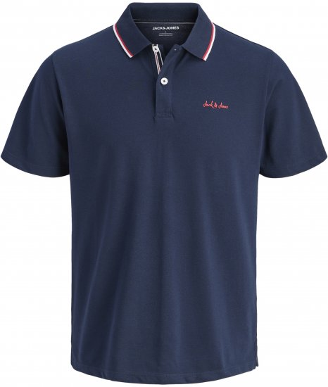Jack & Jones Blaze Short Sleeve Polo Navy - Πόλο μπλουζάκια - Aνδρικά μπλουζακια πολο μεγάλα μεγέθη