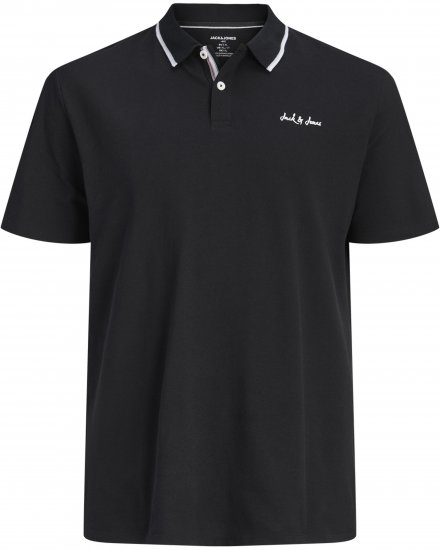 Jack & Jones Blaze Short Sleeve Polo Black - Πόλο μπλουζάκια - Aνδρικά μπλουζακια πολο μεγάλα μεγέθη