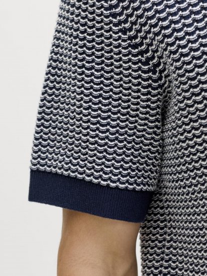Jack & Jones Blukingsley Knitted Short Sleeve Polo Navy - Πουκάμισα - Aνδρικά πουκαμισα μεγαλα μεγάλα μεγέθη