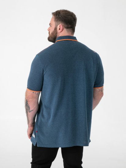 D555 Harvey Pique with Jacquard Collar & Cuffs Polo Teal - Πόλο μπλουζάκια - Aνδρικά μπλουζακια πολο μεγάλα μεγέθη