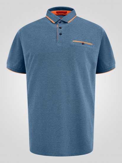 D555 Harvey Pique with Jacquard Collar & Cuffs Polo Teal - Πόλο μπλουζάκια - Aνδρικά μπλουζακια πολο μεγάλα μεγέθη