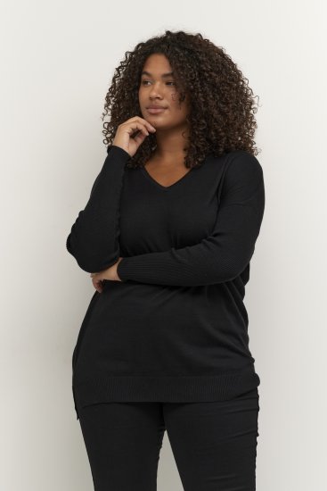 Kaffe Curve Machi Knit Πουλόβερ Βαθύ μαύρο - φούτερ/Φούτερ με κουκούλα - 