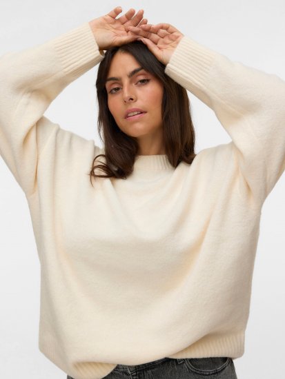Vero Moda Boom Long Sleeve Pullover Birch - Πλεκτά πουλόβερ - 