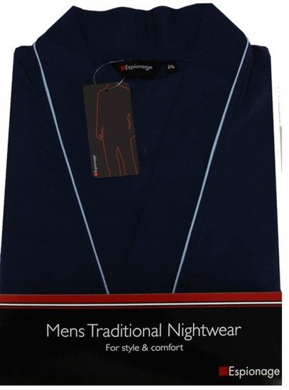 Espionage PJ091 Lightweight Bathrobe Navy - Μπουρνούζια/Πετσέτες - Ανδρικά μπουρνούζια μεγάλα μεγέθη