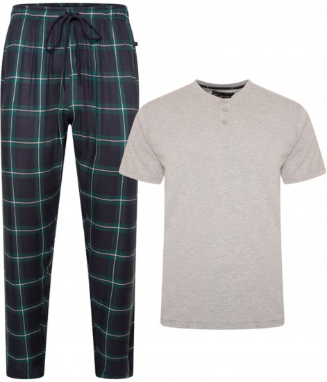 Kam Jeans 896 Lounge Pants and T-Shirt Set Navy/Grey - Πιτζάμες - Πιτζάμεσ ανδρικεσ υπερμεγεθη