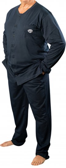 20 Nodi Tramontana Long Pajamas with Buttons Pockets and Side Slits - 20 Nodi - 20 Nodi – Ιταλικά εσώρουχα