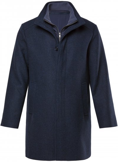Boston Park Coat Two-Tone Wool Mix Navy - Μπουφάν - Aνδρικά μπουφαν μεγάλα μεγέθη