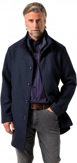 Boston Park Coat Two-Tone Wool Mix Navy - Μπουφάν - Aνδρικά μπουφαν μεγάλα μεγέθη