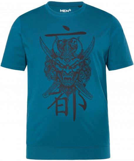 Men Plus T-Shirt Short Sleeve Lagoon Green - Μακό μπλουζάκια - Aνδρικά μπλουζεσ μεγάλα μεγέθη