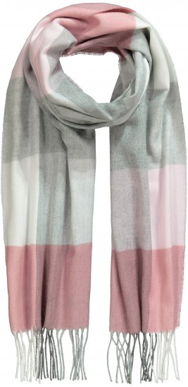 Ulla Popken Woven Check Print Scarf Dark Pink - Αξεσουάρ - 