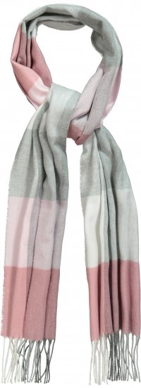 Ulla Popken Woven Check Print Scarf Dark Pink - Αξεσουάρ - 