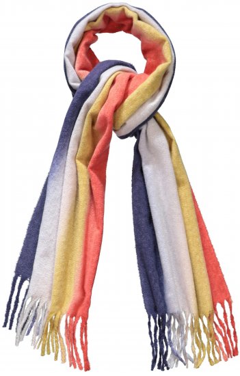Ulla Popken Ombre Rainbow Stripe Scarf Night Blue - Αξεσουάρ - 