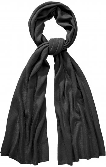 Ulla Popken Virgin Wool Cashmere Mix Scarf Black - Αξεσουάρ - 