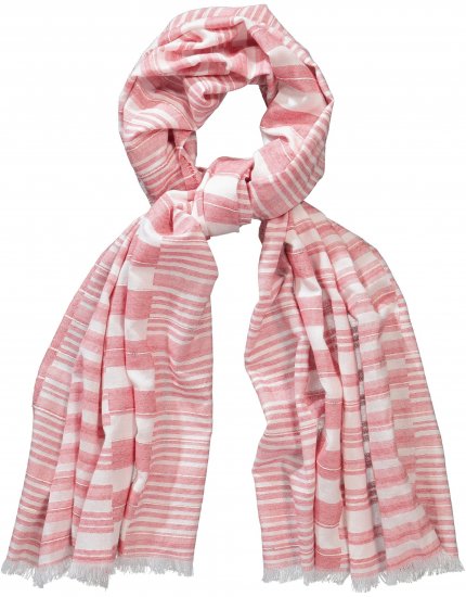 Ulla Popken Striped Statement Scarf Neon Red - Αξεσουάρ - 