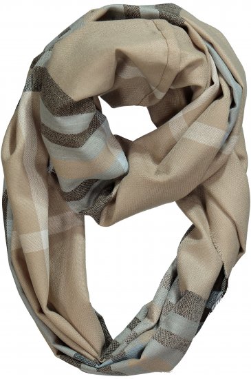 Ulla Popken Plaid Infinity Scarf Brown - Αξεσουάρ - 