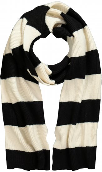 Ulla Popken Ribbed Striped Scarf Snow White - Αξεσουάρ - 