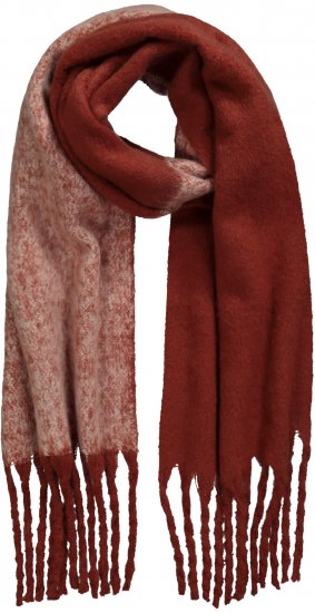 Ulla Popken Fringed Edge Boucle Scarf Orange - Αξεσουάρ - 