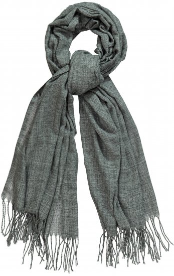 Ulla Popken Fringed Scarf Graphite Grey - Αξεσουάρ - 