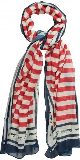 Ulla Popken Mix Stripe Scarf Forest Green - Αξεσουάρ - 