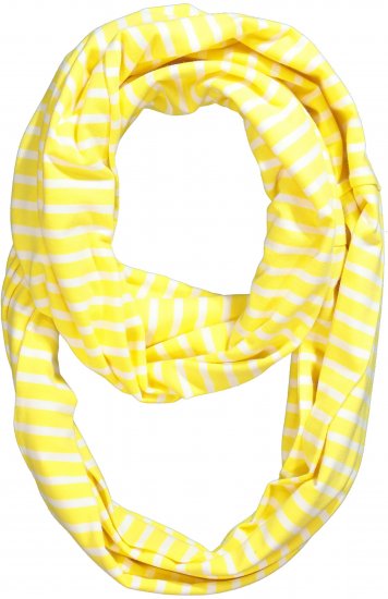Ulla Popken Striped Infinity Scarf Lemon Yellow - Αξεσουάρ - 