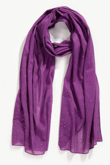 Ulla Popken Rhinestone Scarf Purple - Αξεσουάρ - 