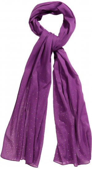 Ulla Popken Rhinestone Scarf Purple - Αξεσουάρ - 