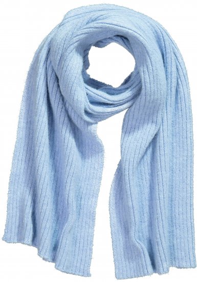 Ulla Popken Ribbed Knit Scarf Blue - Αξεσουάρ - 