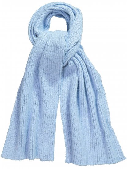 Ulla Popken Ribbed Knit Scarf Blue - Αξεσουάρ - 