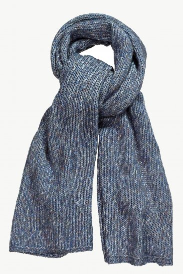 Ulla Popken Heather Knit Wool Blend Scarf Navy - Αξεσουάρ - 