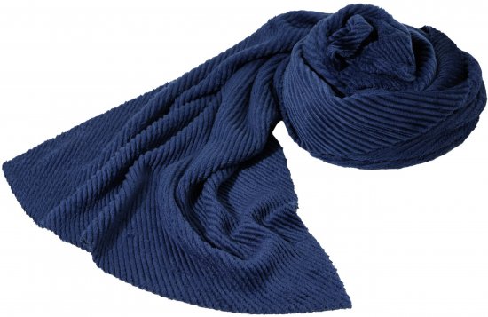 Ulla Popken Ribbed Chenille Scarf Navy - Αξεσουάρ - 