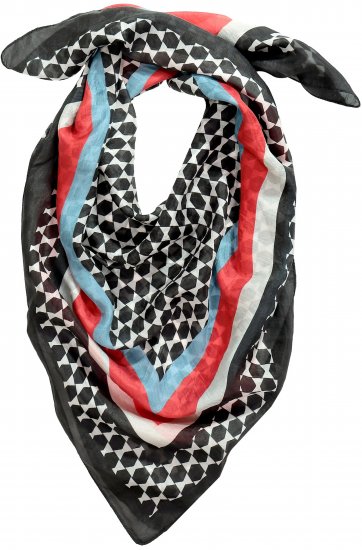 Ulla Popken Silk Scarf Black - Αξεσουάρ - 