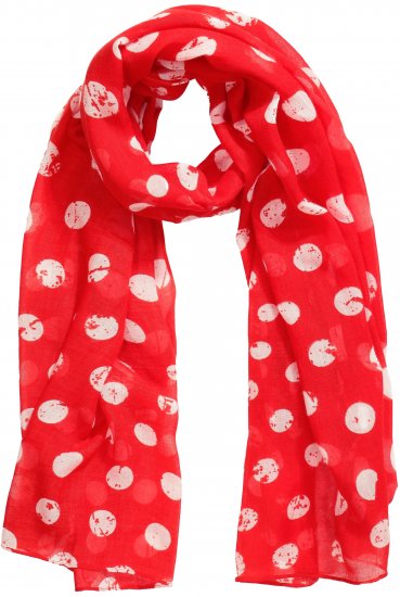 Ulla Popken Polka Dot Scarf Neon Red - Αξεσουάρ - 