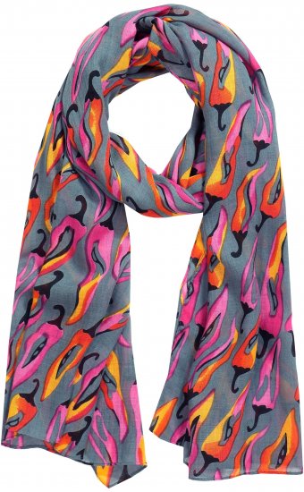 Ulla Popken Pepper Print Scarf Coral - Αξεσουάρ - 