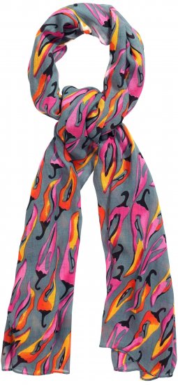 Ulla Popken Pepper Print Scarf Coral - Αξεσουάρ - 