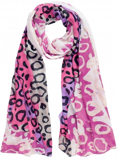 Ulla Popken Rainbow Leopard Print Scarf Pink - Αξεσουάρ - 