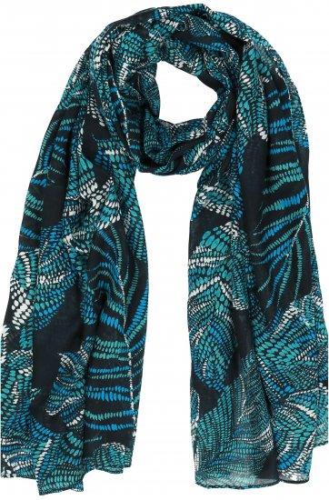 Ulla Popken Leaf Dot Scarf Navy - Αξεσουάρ - 