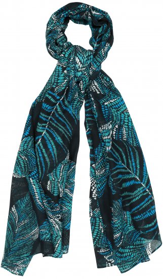 Ulla Popken Leaf Dot Scarf Navy - Αξεσουάρ - 