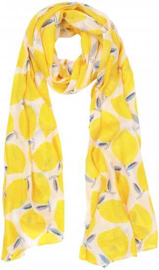 Ulla Popken Lemon Print Scarf Sun Yellow - Αξεσουάρ - 